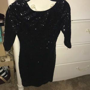 Black Sequin Mini Dress